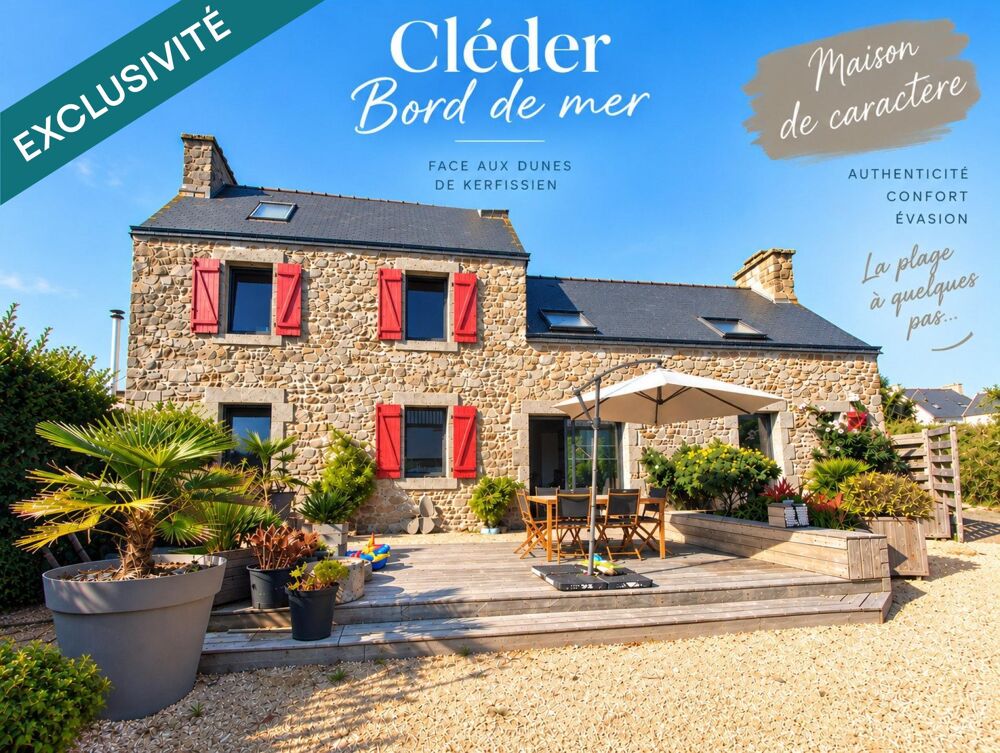 Cléder en bord de mer  Maison de caractère face aux dunes de Kerfissien