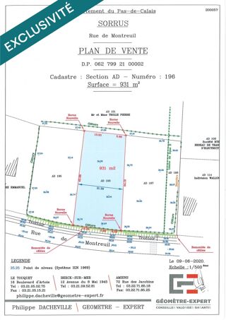  Terrain � vendre 931 m�