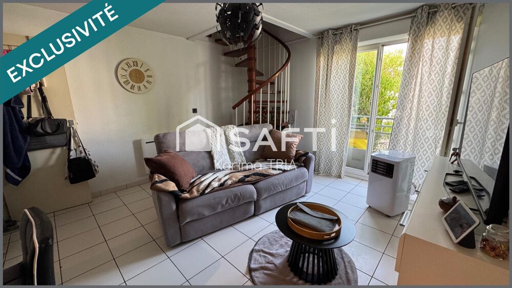 Appartement duplex 2 pièces avec terrasse, balcon, piscine et parking