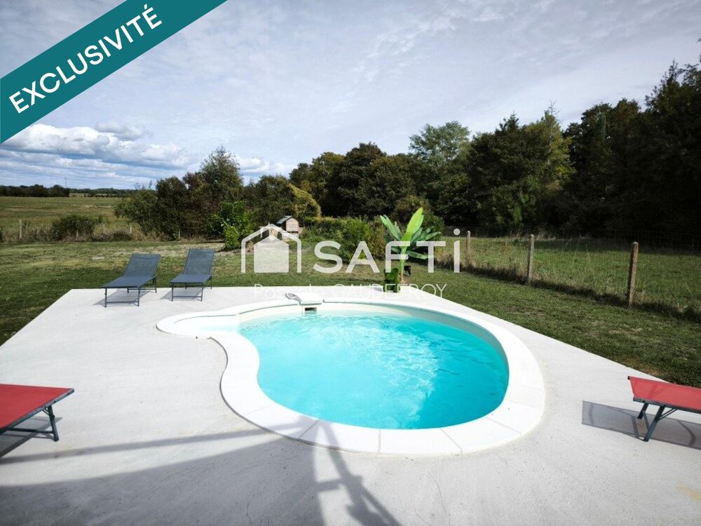 GUITINIÈRES  PLAIN-PIED RÉNOVÉ  105 M²  3 CHAMBRES  PISCINE 2025  TERRAIN SPACIEUX CLOS