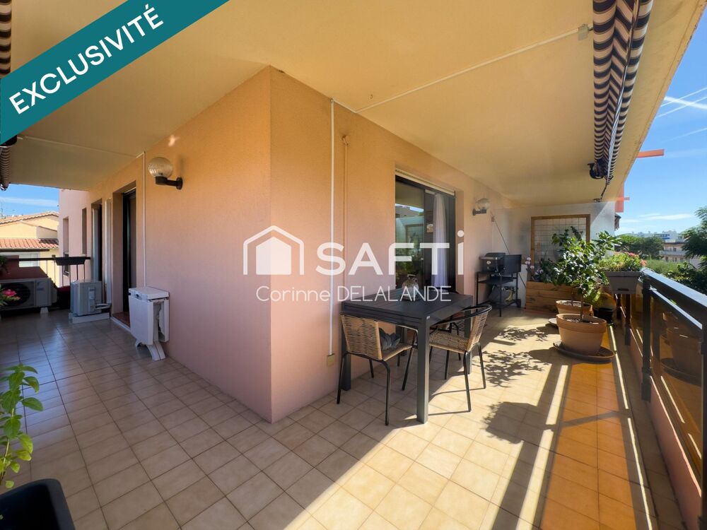 Vente Appartement Grand 3 pièces d'angle au calme proche mer Cagnes-sur-mer