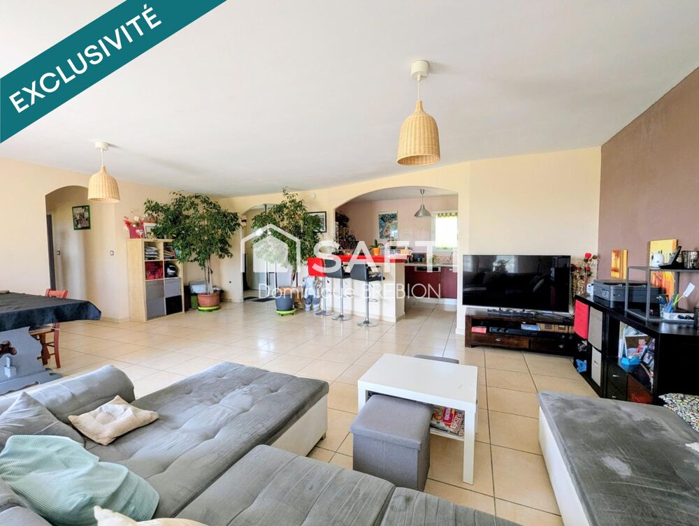 Vue vignes, villa plain-pied 137 m², 4 ch et bureau