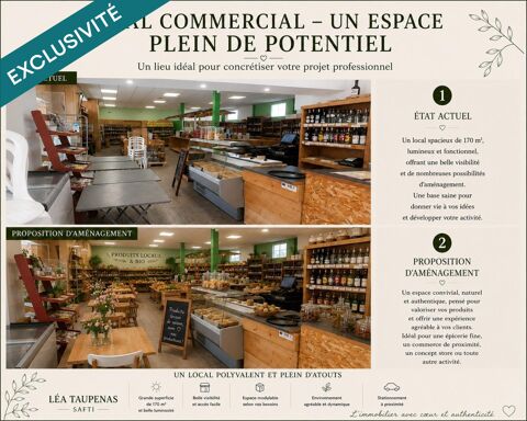   Beau local commercial clé en main murs + fonds 
