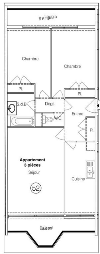 Vente Appartement BORDEAUX CAUDÉRAN – Bel appartement traversant au pied du Parc Bordelais Bordeaux