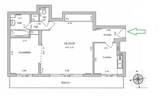  Appartement � vendre 2 pi�ces 59 m�