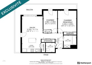  Appartement  vendre 3 pices 62 m