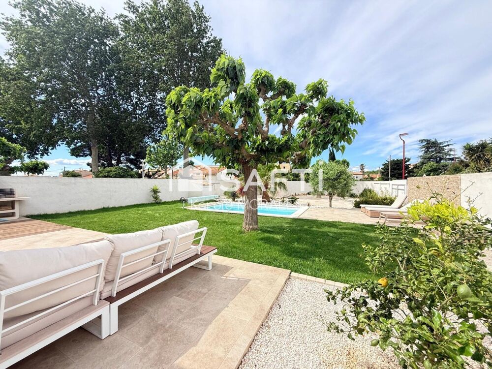 THEZA (66), BELLE VILLA, 3 FACES AVEC JARDIN ARBORE, PISCINE ET GARAGE