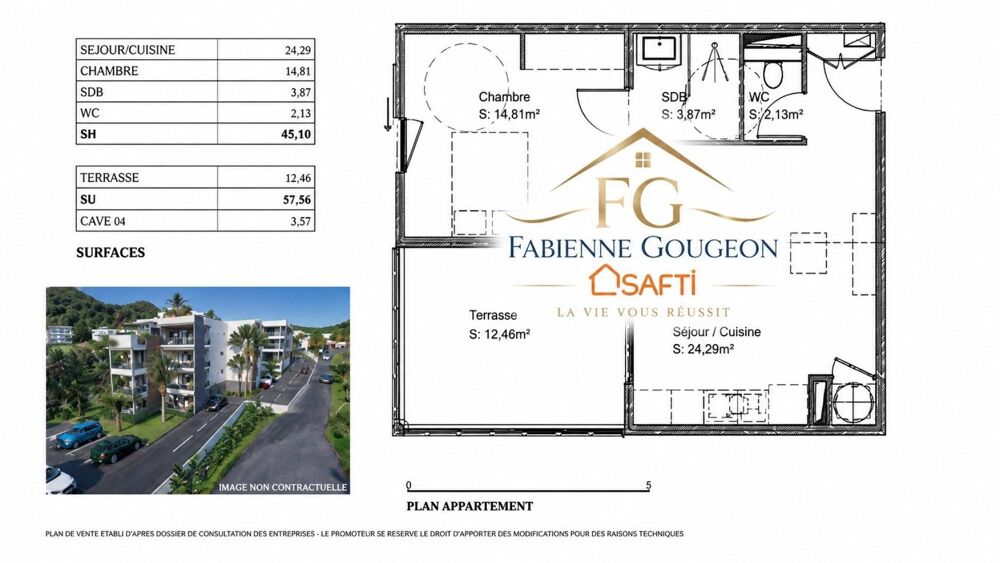 Vente Appartement T2 en rez-de-chaussée avec terrasse – Les Terrasses du Marin Le marin