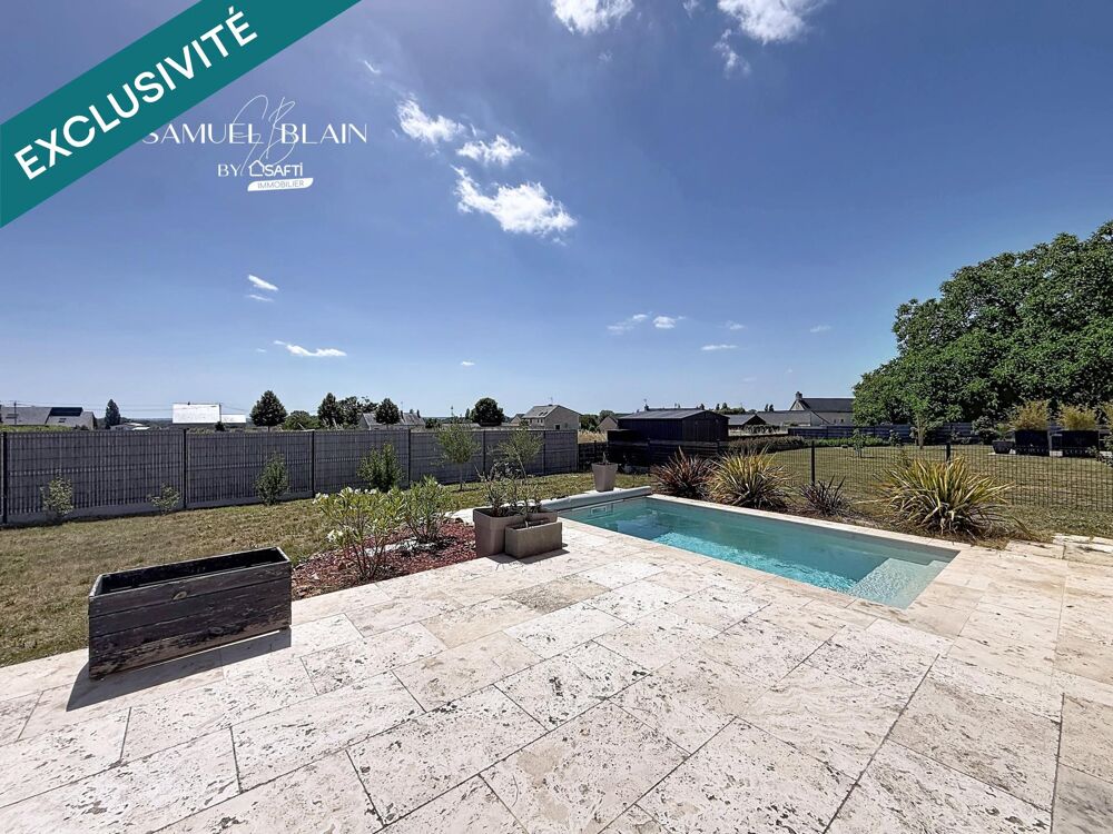 Vente Maison Piscine, plain de plain pied 3 ch et jardin. Saumur