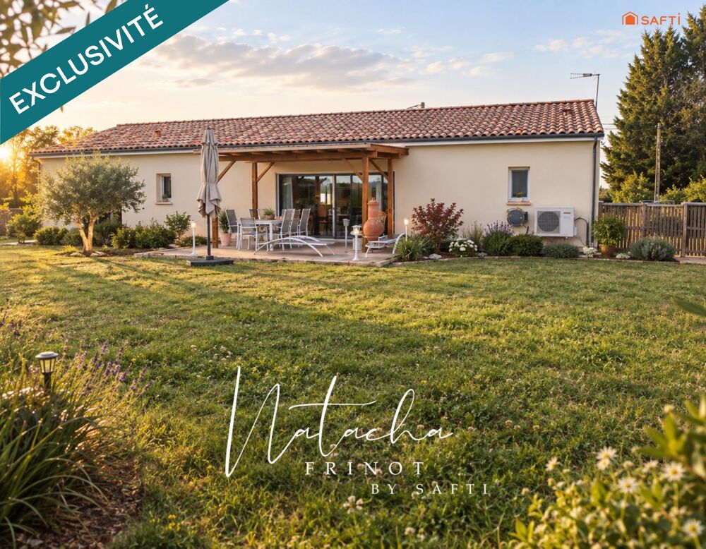 Vente Maison FRONTON – PLAIN-PIED RÉCENT – 3 CHAMBRES + BUREAU – DPE A – ENVIRONNEMENT CALME Fronton