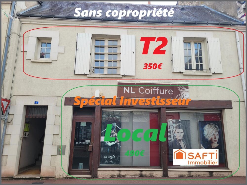 Vente Immeuble IMMEUBLE RAPPORT : T2 à louer + Commerce à louer Descartes