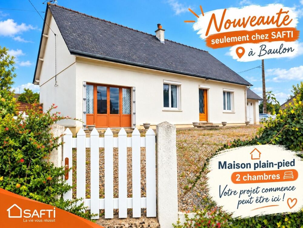 Maison plain-pied en centre bourg de Baulon