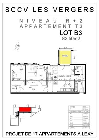  Appartement � vendre 3 pi�ces 82 m�