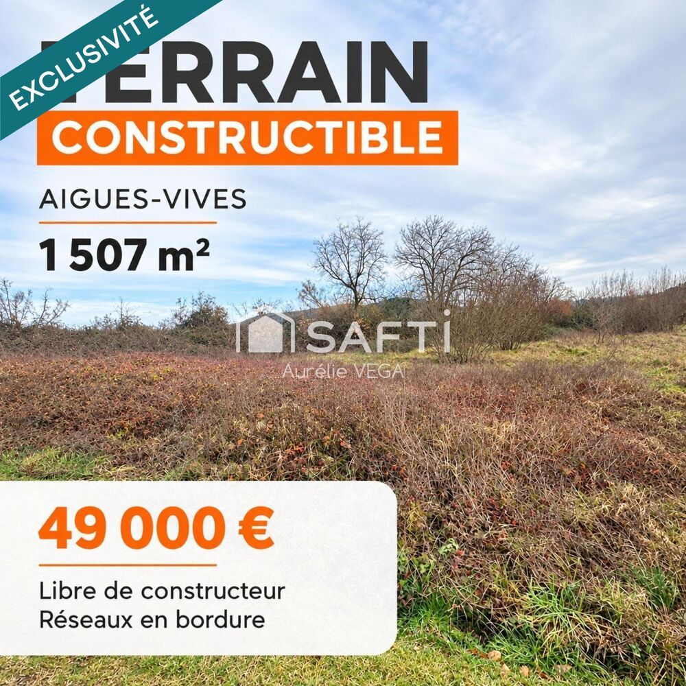 Vente Terrain Terrain constructible de 1 507 m² au calme Aigues-vives