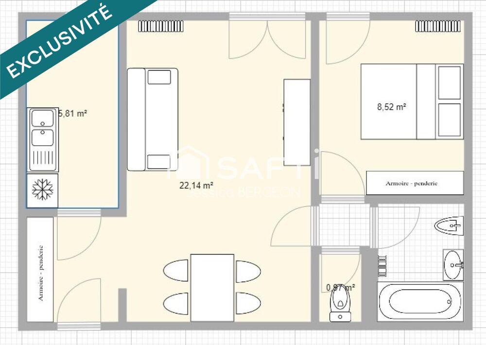 Vente Appartement T2 AVEC BALCONS AU COEUR DU SECTEUR UNIVERSITAIRE Gradignan