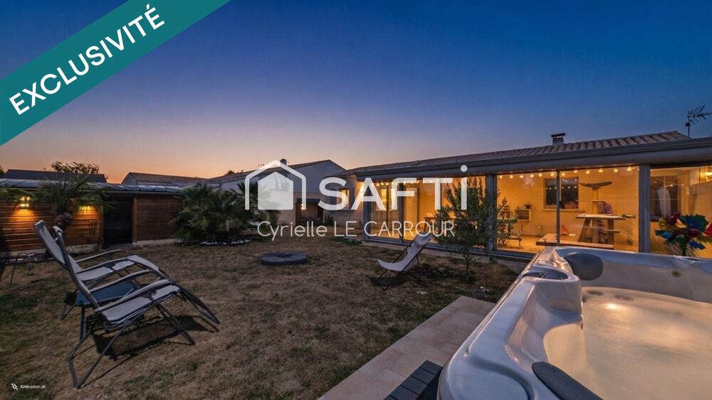 Maison familiale de plain-pied, 4 chambres, véranda et spa