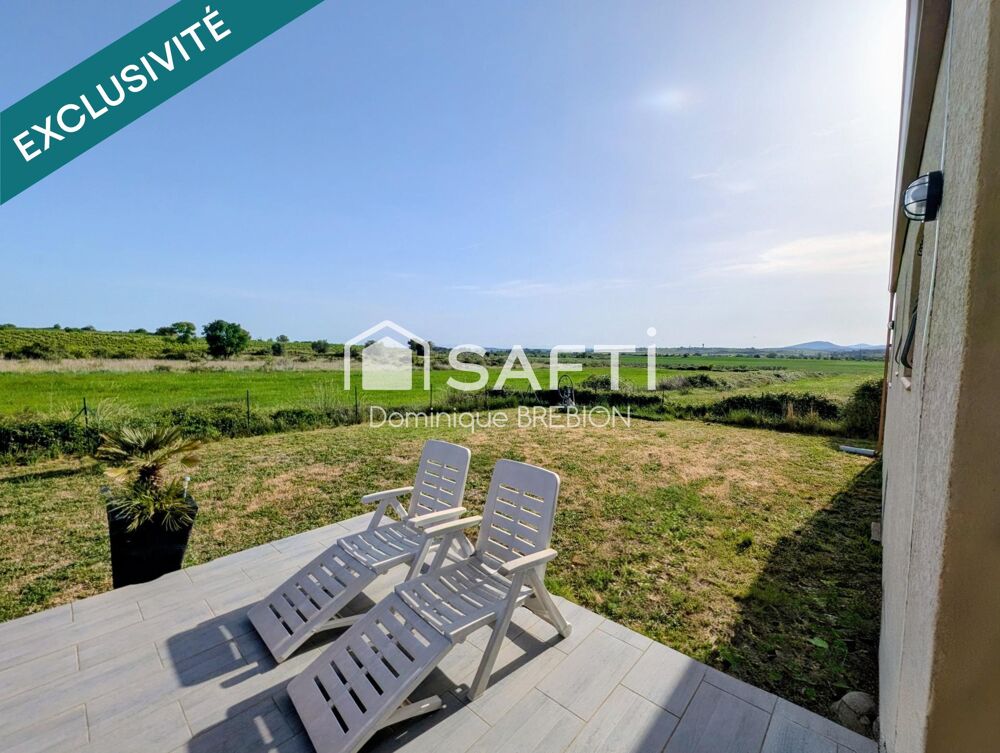 Vue vignes, villa plain-pied 137 m², 4 ch et bureau