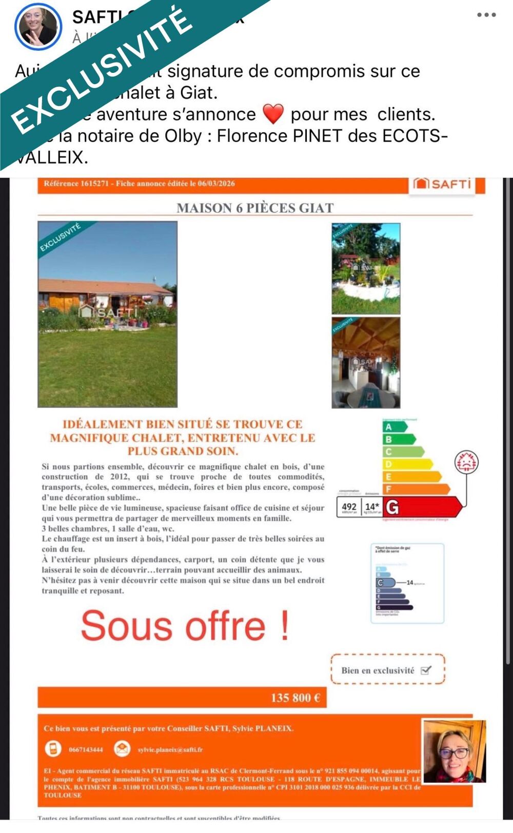 Vente Maison Idéalement bien situé se trouve ce magnifique chalet, entretenu avec le plus grand soin. Giat