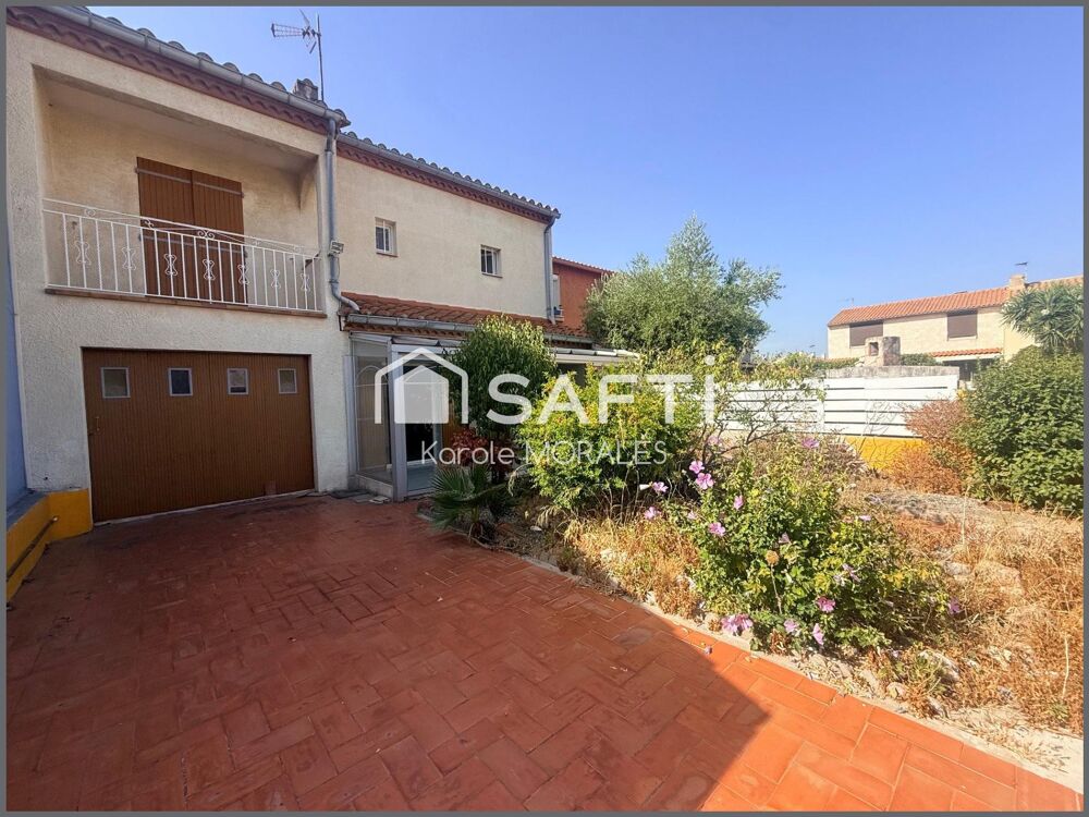 ST ESTEVE (66), MAISON 2 FACES, T4 AVEC GARAGE, JARDIN, QUARTIER CALME