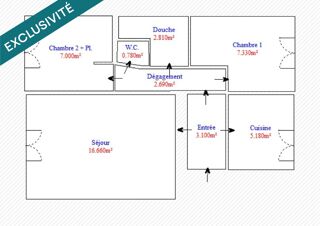  Appartement � vendre 2 pi�ces 45 m�