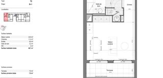  Appartement � vendre 2 pi�ces 49 m�