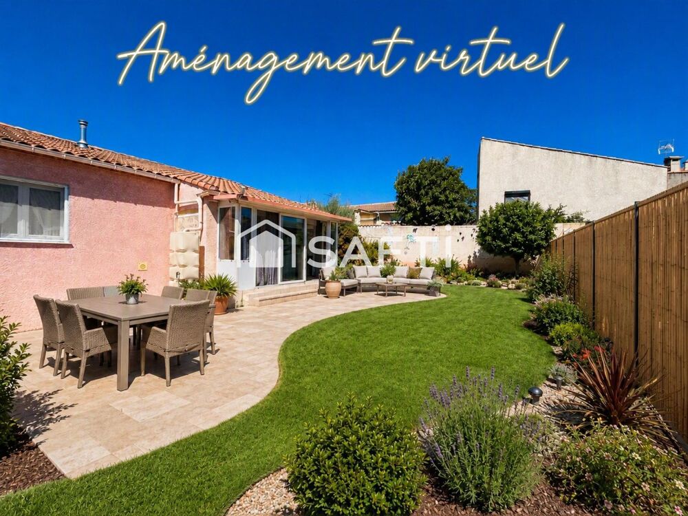 Maison plain-pied avec garage sur terrain de 380m2