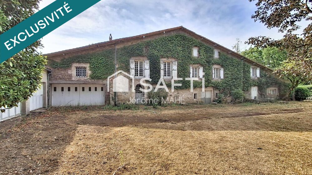Vente Maison Demeure en pierres 7 ch, garages, parc arboré! Echire