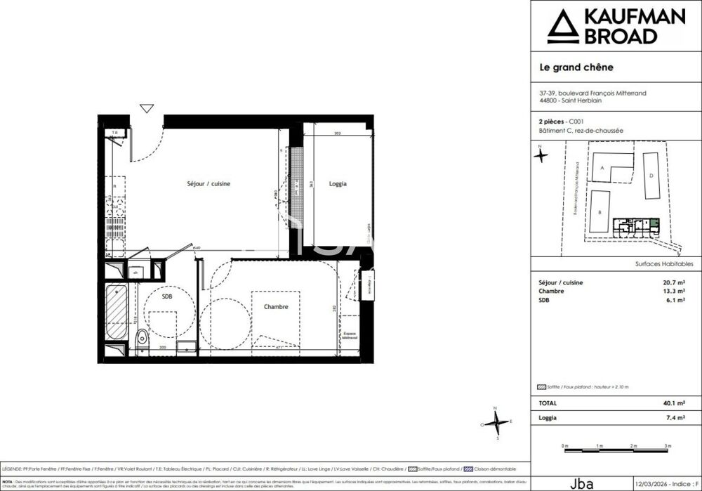 Vente Appartement T2 neuf avec loggia et parking Saint-herblain
