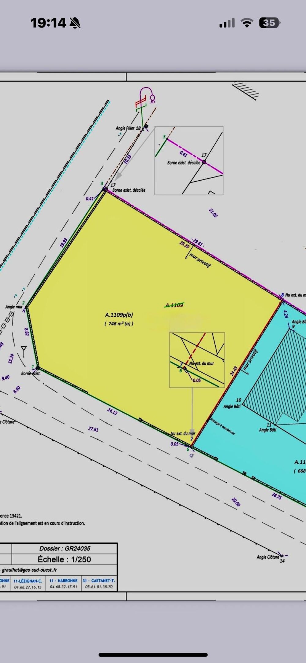 Vente Terrain Terrain constructible 746m2 clôt Guitalens-l'albarede