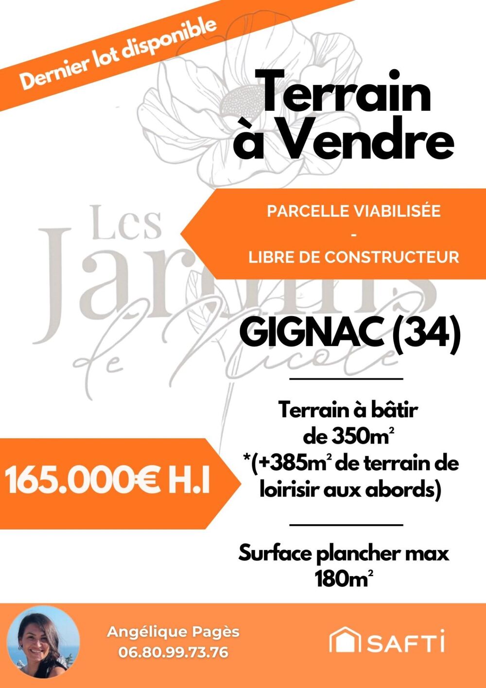 Vente Terrain Terrain à bâtir 350m² viabilisé Gignac