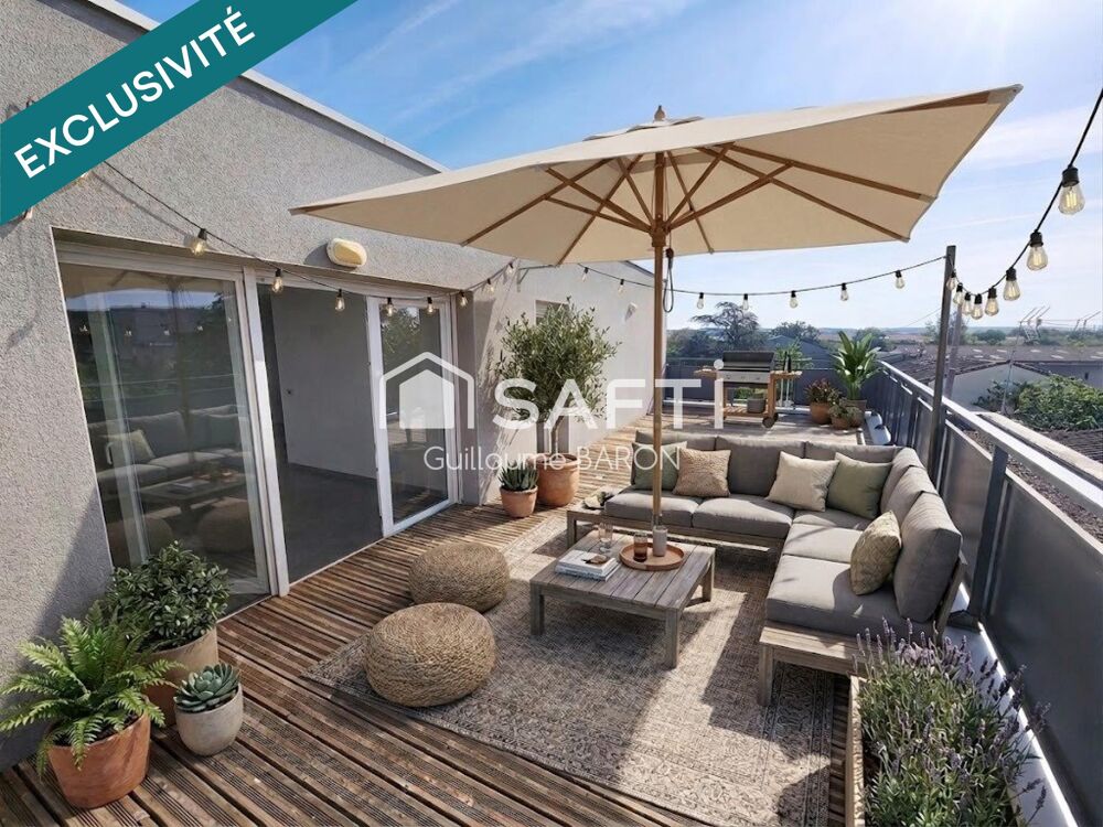 T3 D'EXCEPTION DE 60 M² AVEC TERRASSE PANORAMIQUE DE 38 M² SANS VIS-À-VIS  SANS TRAVAUX  AUCAMVILLE / TOULOUSE NORD