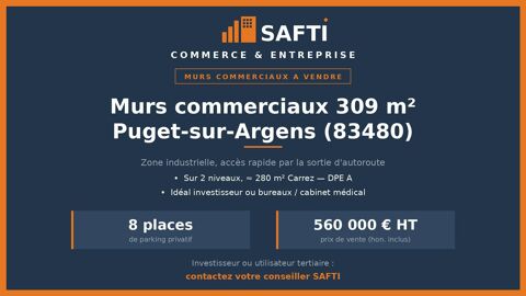 Murs commerciaux de 309 m&sup2; (280m&sup2; Carrez) 560000 83480 Puget-sur-argens