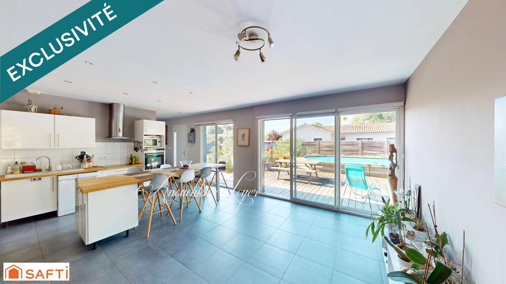 Maison avec terrain, carport, piscine et garage