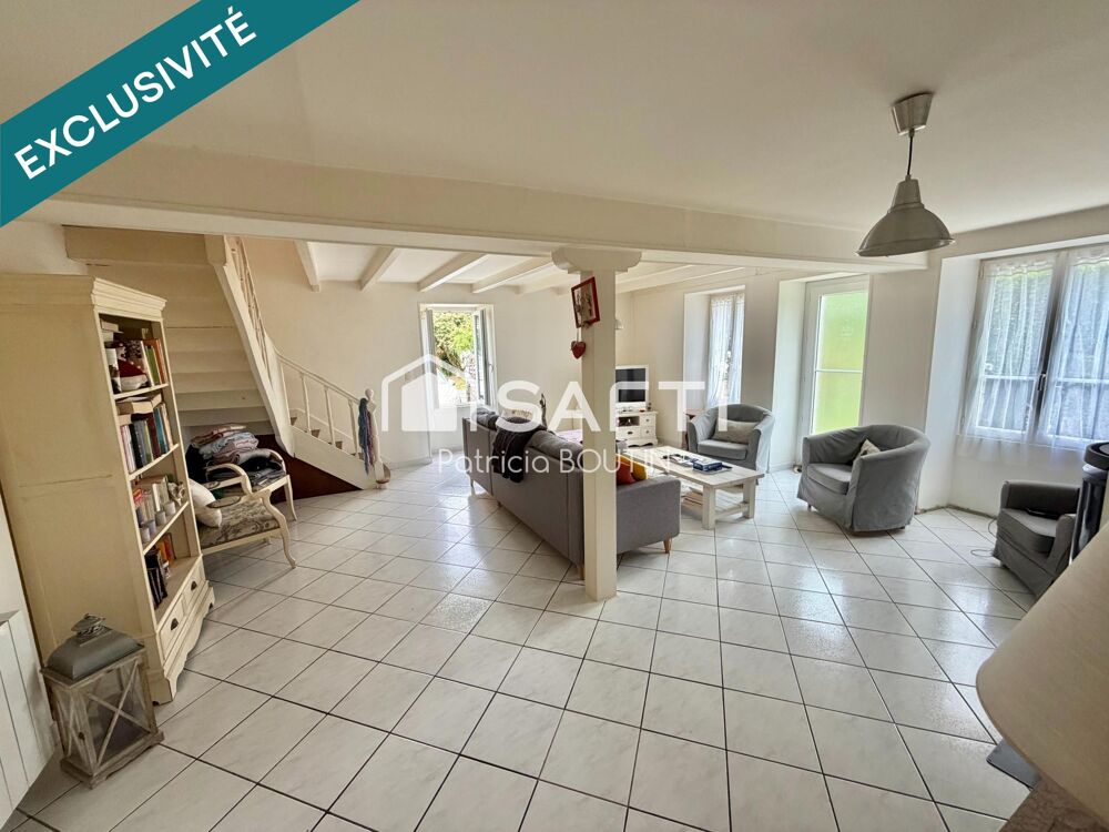 MAISON EN PIERRE 4 CHAMBRES + GARAGE ET JARDIN A SAINTE OUENNE