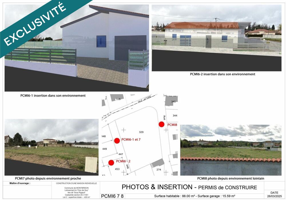 MAISON NEUVE 88M2 3 CHAMBRES/garage/CELLIER/PARKING/CALME