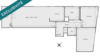  Appartement à vendre 3 pièces 64 m²