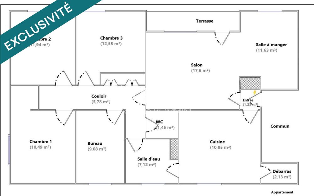 Vente Appartement Appartement Rdc 4 chambres, balcon + terrain privatif 229 m2 Saint-avold
