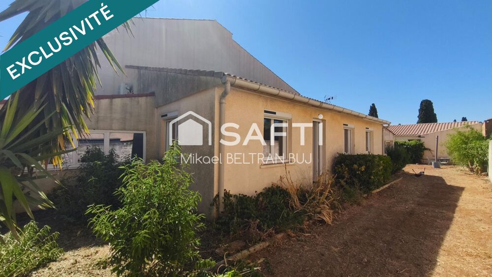 Frontignan  Villa de plain-pied entièrement rénovée avec grand terrain piscinable