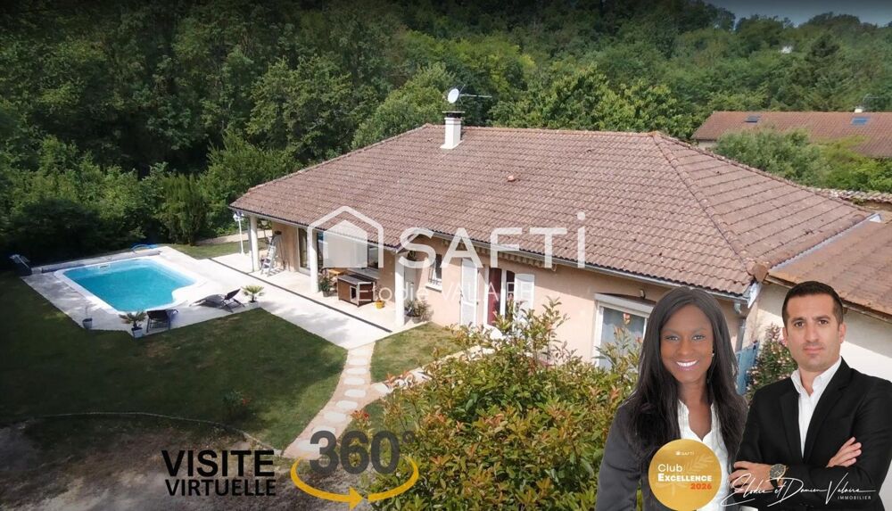 Maison individuelle plain-pied 142 m²  Piscine  Terrain 951 m²  Nivolas-Vermelle