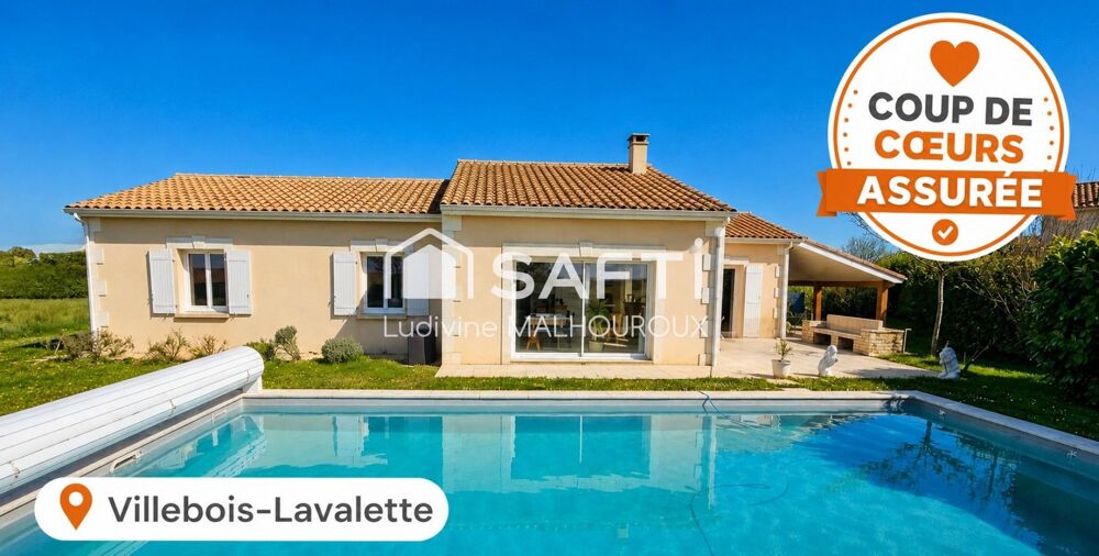 Maison familiale lumineuse avec piscine à Villebois-Lavalette  140 m² sur 1 260 m² de terrain