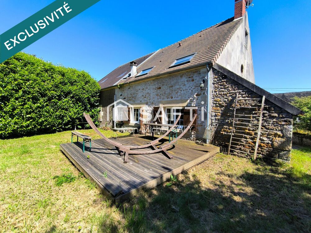 Chateauneuf Val de Bargis, maison en pierre avec 3 chambres et un beau terrain.