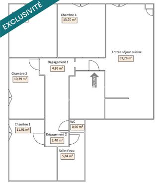  Appartement  vendre 5 pices 96 m