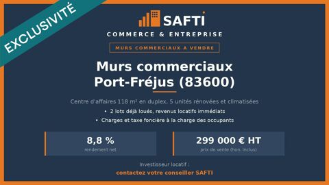 Murs Commerciaux Port-Fr&eacute;jus : 8,8% de Rendement 299000 83600 Frejus