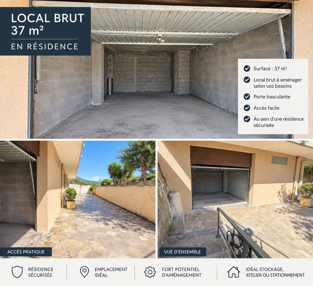 Vente Parking/Garage local brut en RDC d'immeuble commercial/bureau/stockage Ajaccio