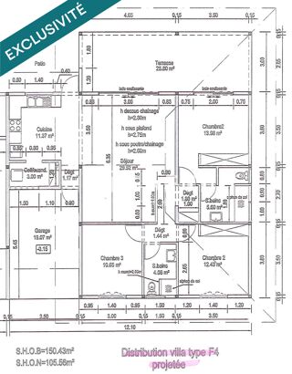  Maison à vendre 4 pièces 113 m²