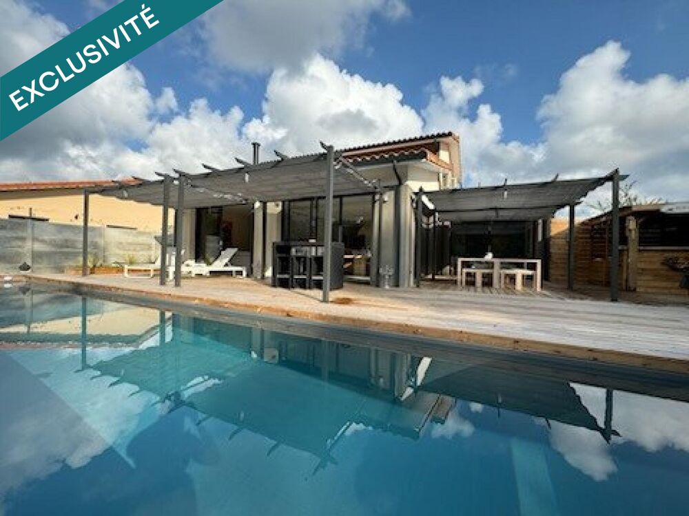 Maison contemporaine 4 chs, piscine, grand terrain