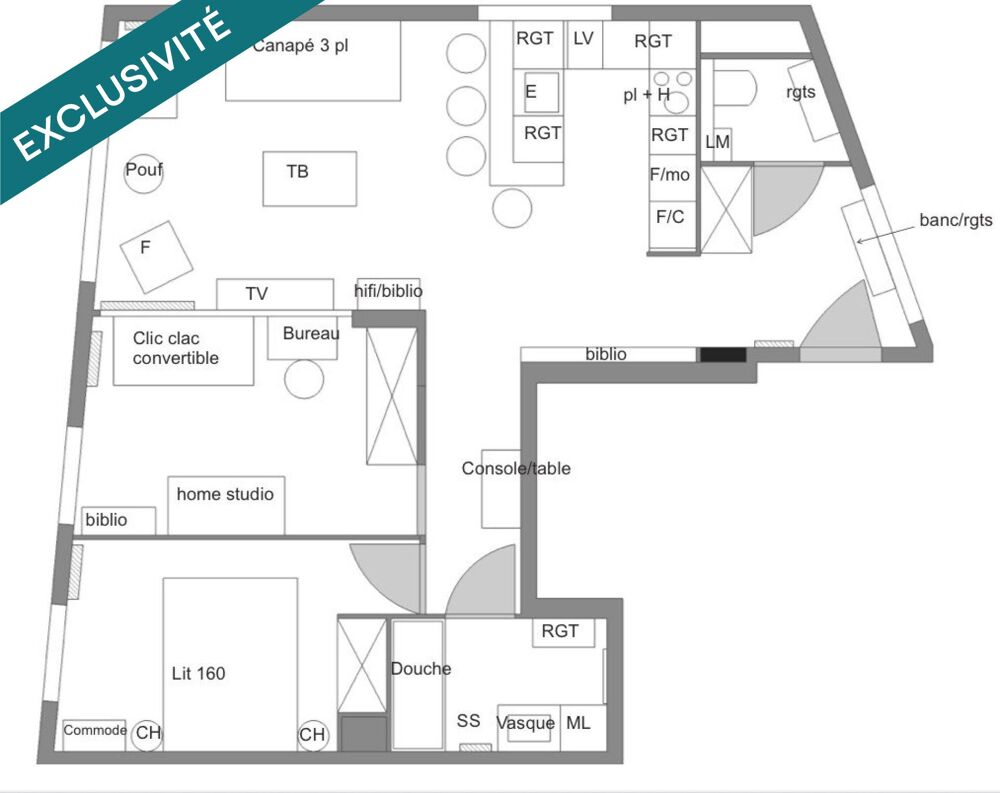 Vente Appartement IVRY-SUR-SEINE – DERNIER ÉTAGE – 3 PIÈCES – 2 CHAMBRES – 70 M² – 2 PARKINGS – DPE B Ivry-sur-seine