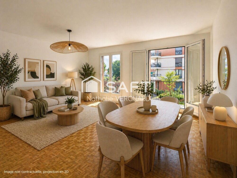 APPARTEMENT FAMILIAL LUMINEUX ET TRAVERSANT, 5P