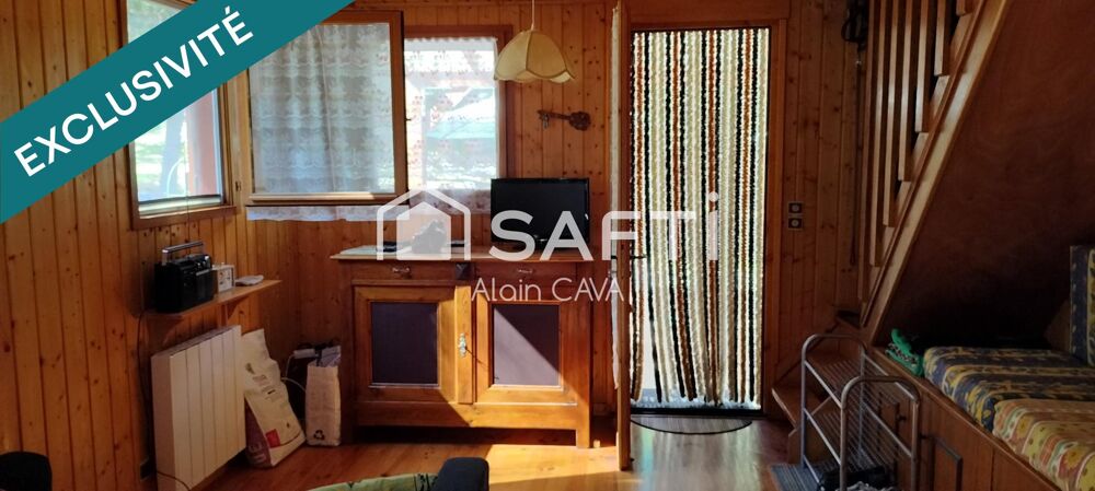 Chalet de 51m² sur 2 niveaux avec garages, vide sanitaire sur 552 m² de terrain cloturé