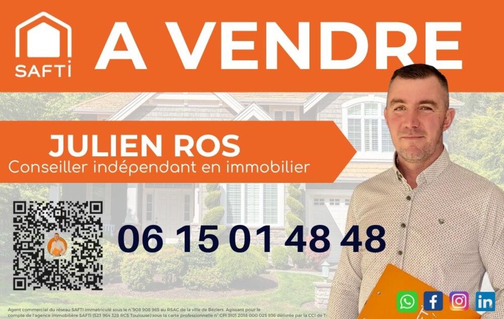 Vente Maison Rare à Maraussan : maison familiale 160 m² avec jardin, véranda, atelier et climatisation Maraussan